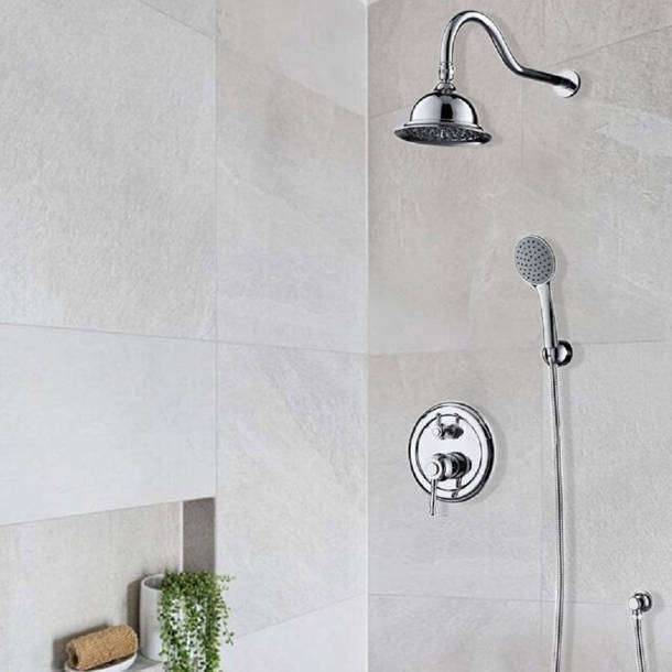 FontanaShowers Napoli Rainfall Volume Control Complete Shower System with Roughin Valve Wayfair